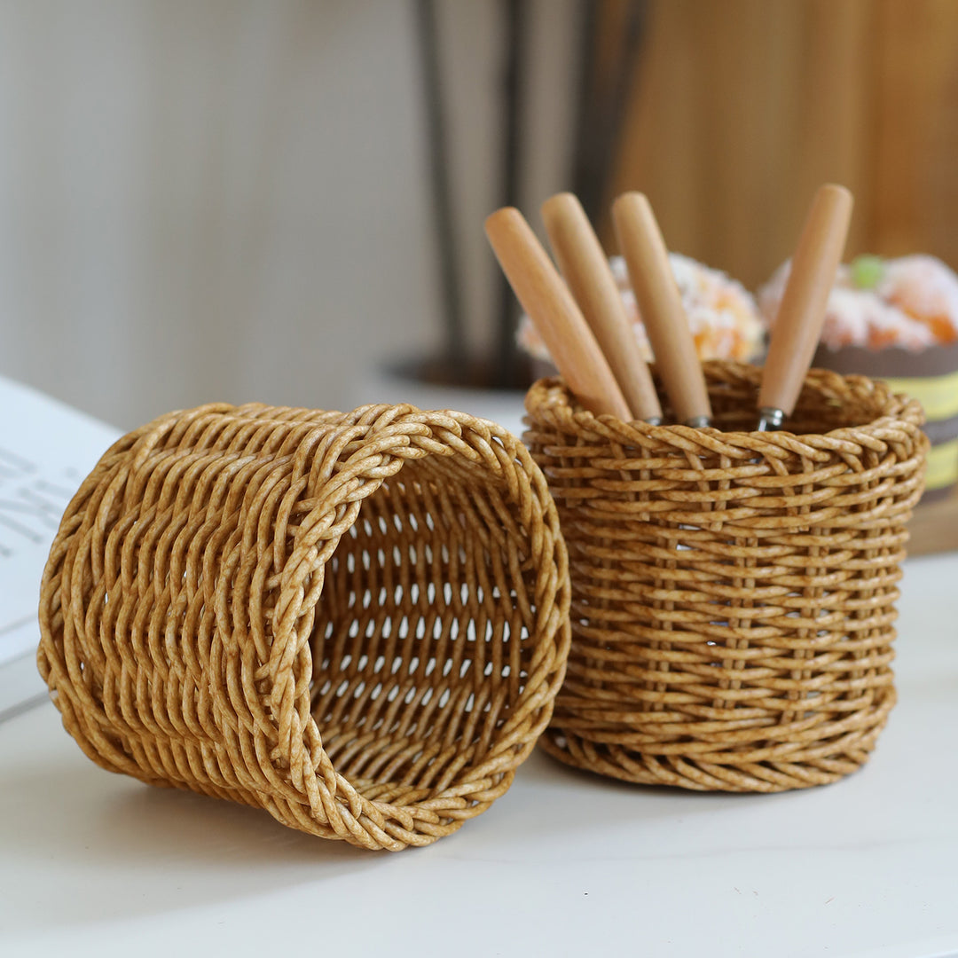 Handwoven Natural Wicker Planter Bowlift