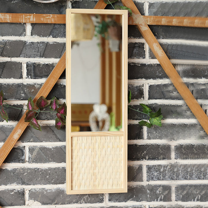 Decorative Wall Mirror Made of Rattan Bowlift
