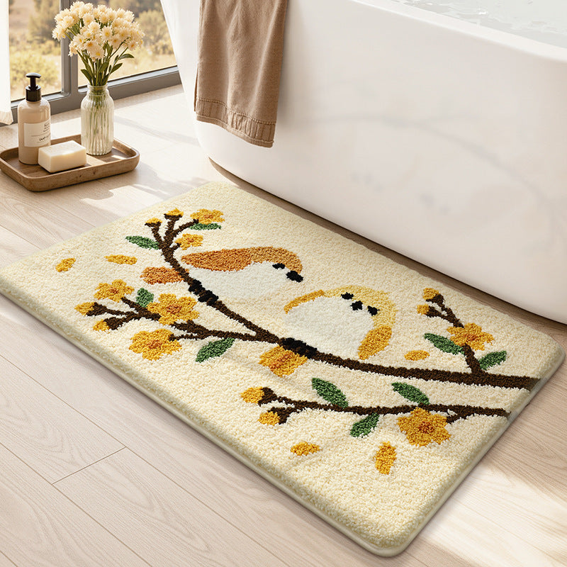Floral Patterned Bath Mat Bowlift