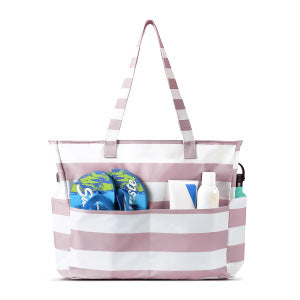 Spacious and Stylish Shopping Bag with Striped Pattern Bowlift