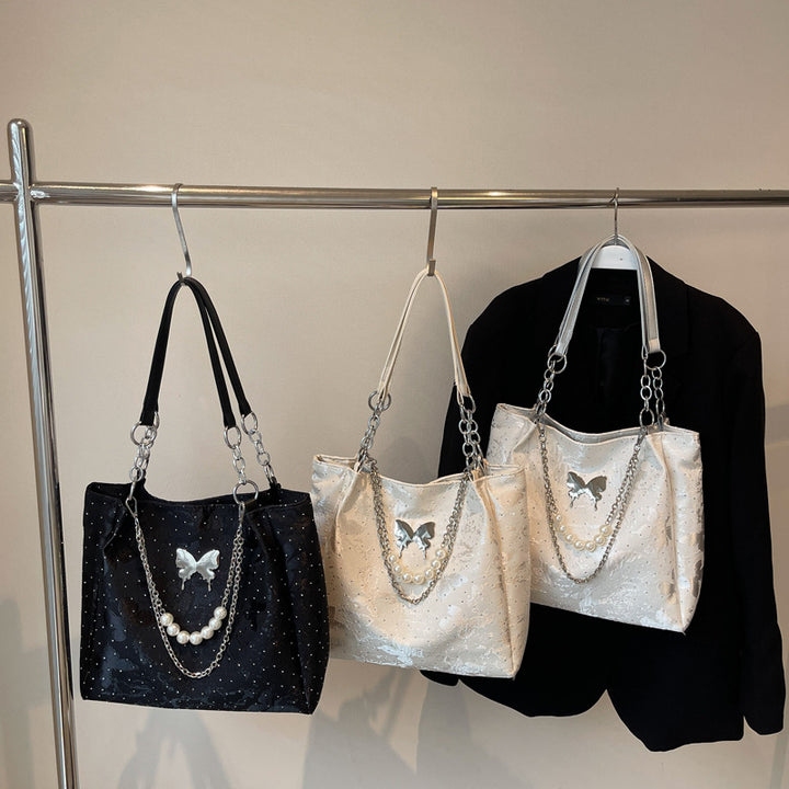 Elegant Pearl-Detail Handbag Bowlift