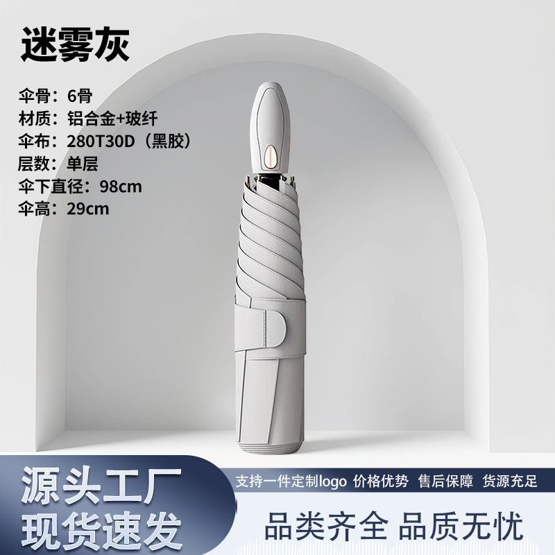 Ladies Automatic Compact Umbrella with Ergonomic Handle Bowlift