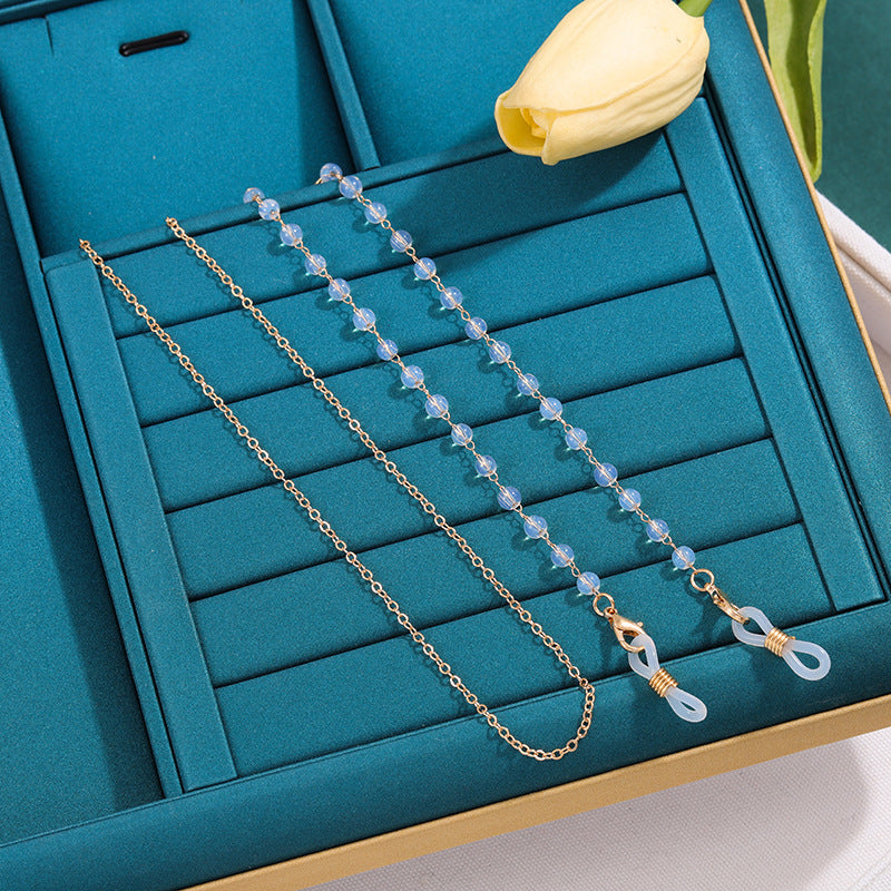 Elegant Beaded Eyewear Retainer Chain Bowlift