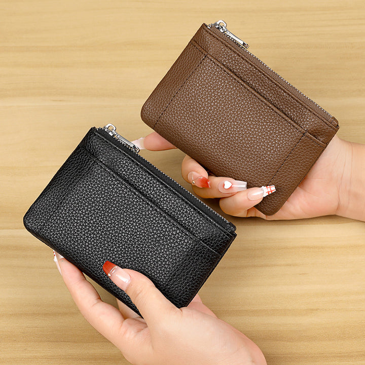 Premium Leather Zip Pocket Purse