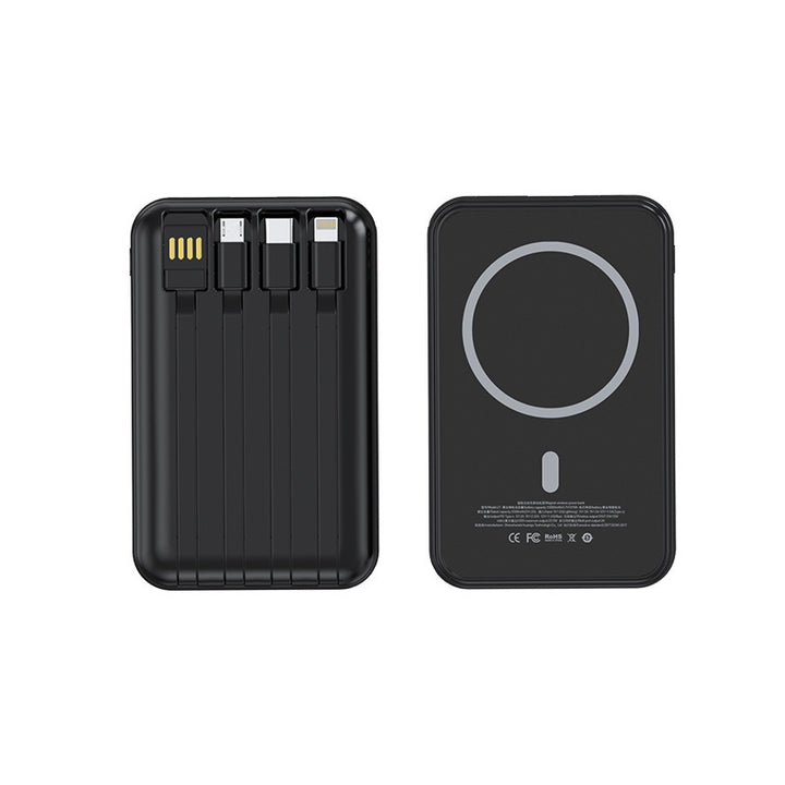 Portable Powerbank with Integrated Charging Cables Bowlift