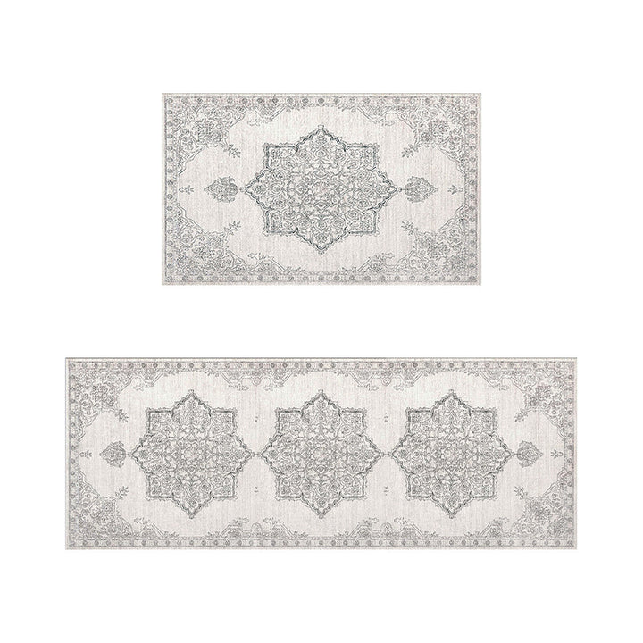 Vintage Floral Pattern Area Mat Set Bowlift