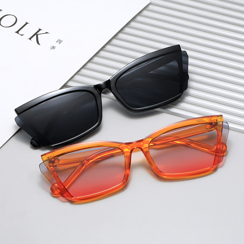 Women's fashionable sunglasses with unique rectangular design and UV protection Bowlift