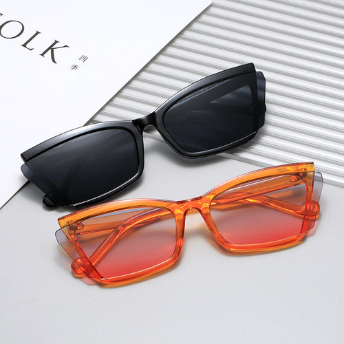 Women's fashionable sunglasses with unique rectangular design and UV protection Bowlift