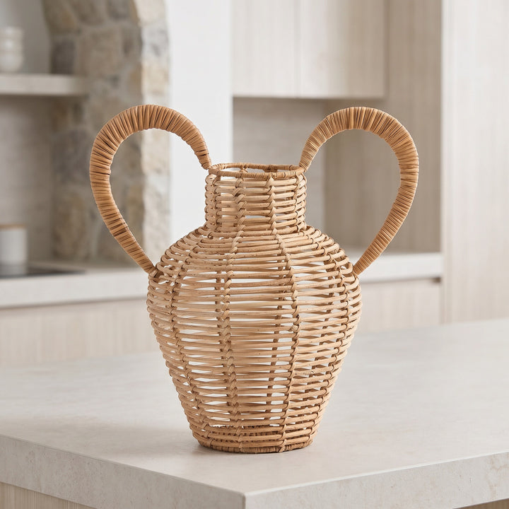 Decorative vase made of woven natural material Bowlift