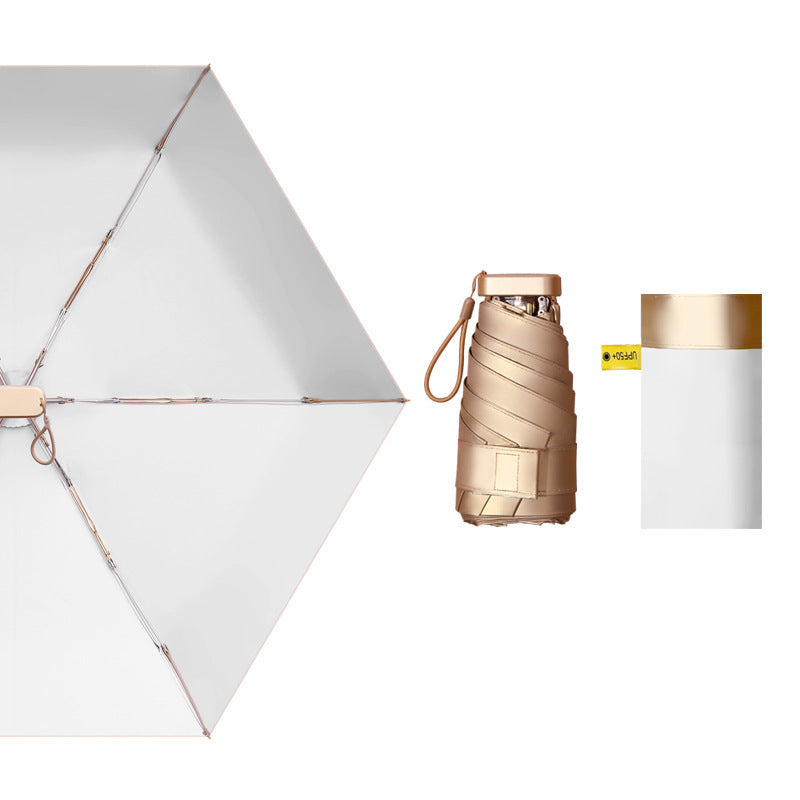 Ladies elegant and practical foldable umbrella with integrated water bottle Bowlift