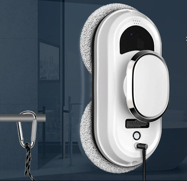 robotic window cleaner with dual spinning microfiber mops and spray function Bowlift