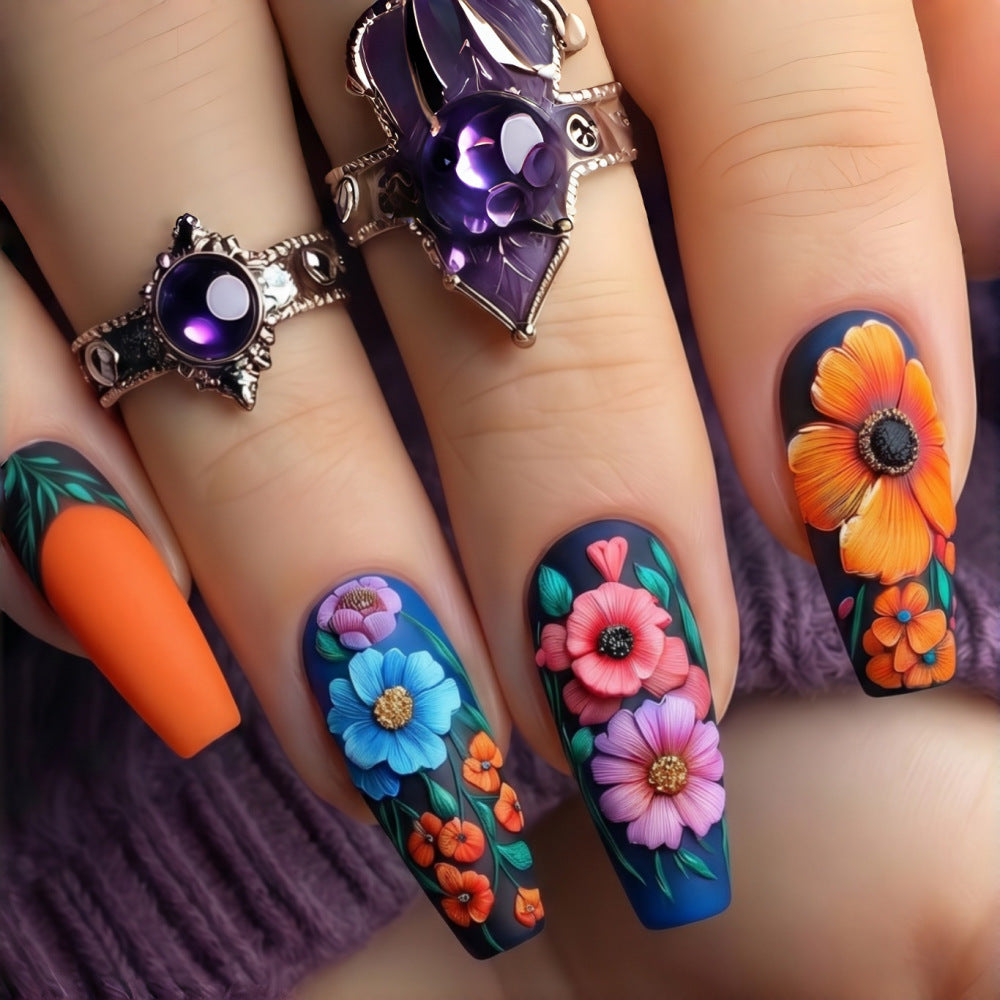 Art Nail Set with Floral Patterns Bowlift