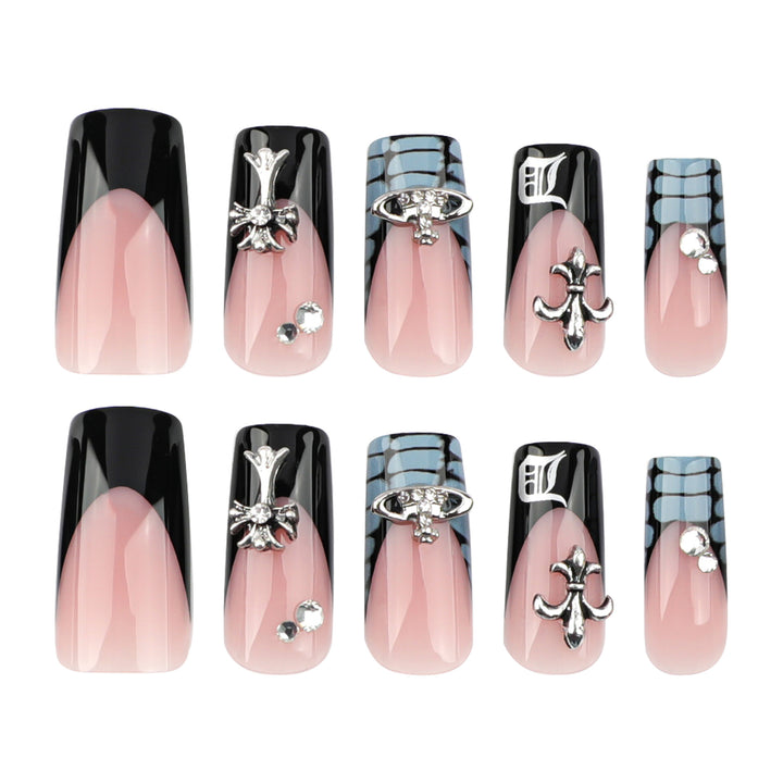 Artistic Nail Extensions with Decorative Design Bowlift