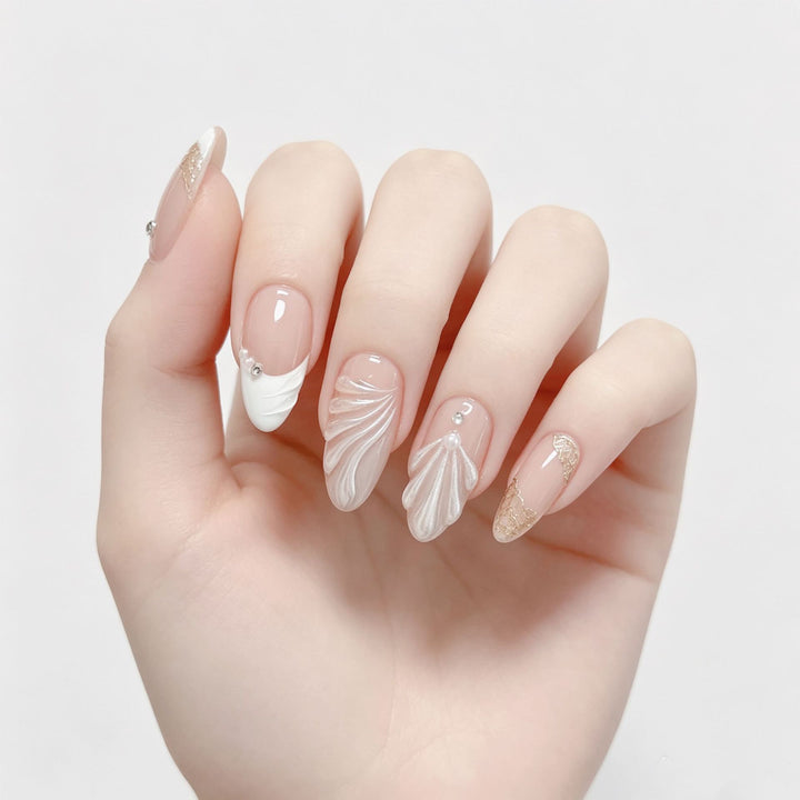 Artistic 3D Floral Design Press-On Nails Bowlift