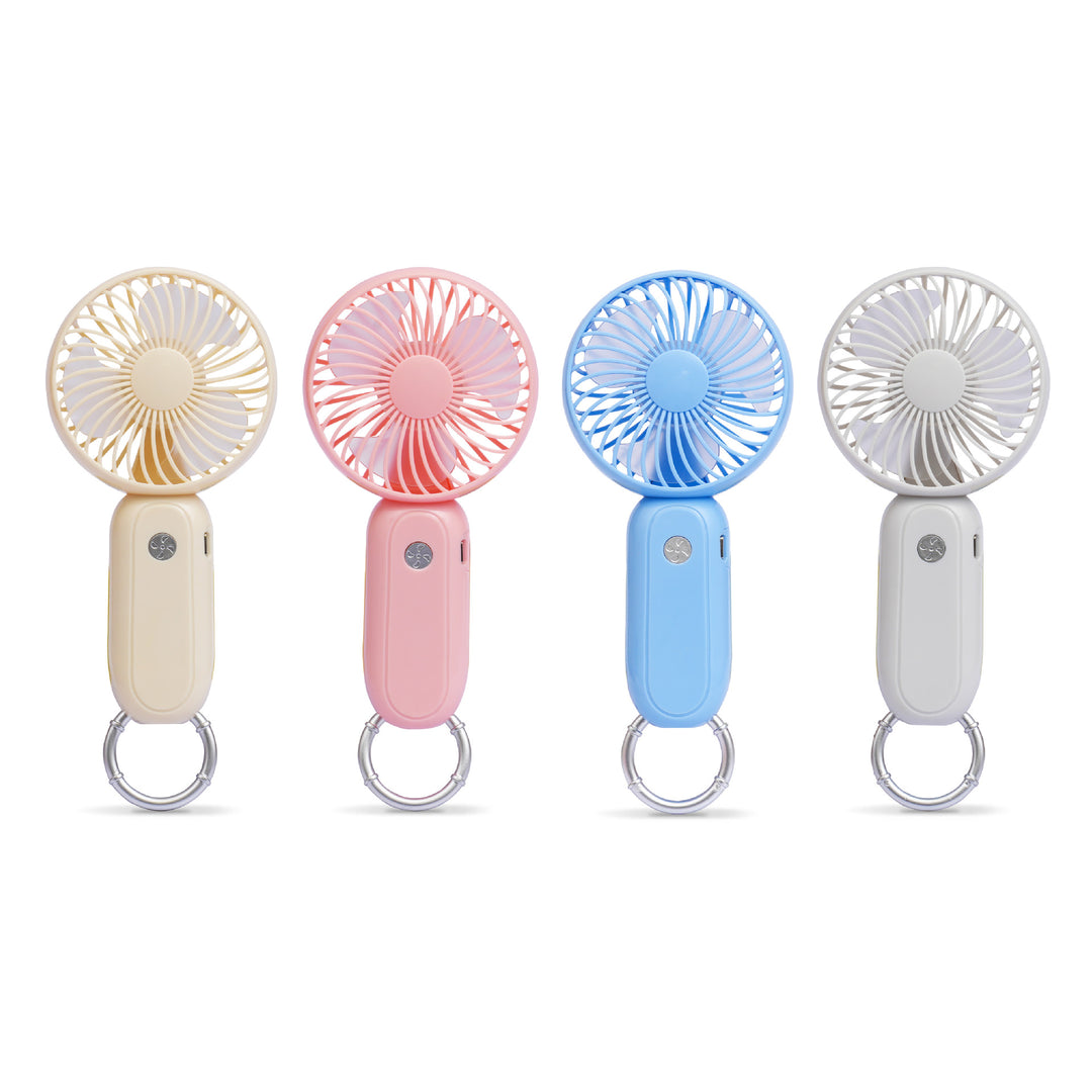Unisex Portable Mini-Hand Fan with Key Ring and USB Charging Function Bowlift