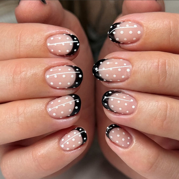 Artful nail art with elegant dots and ombre effect Bowlift
