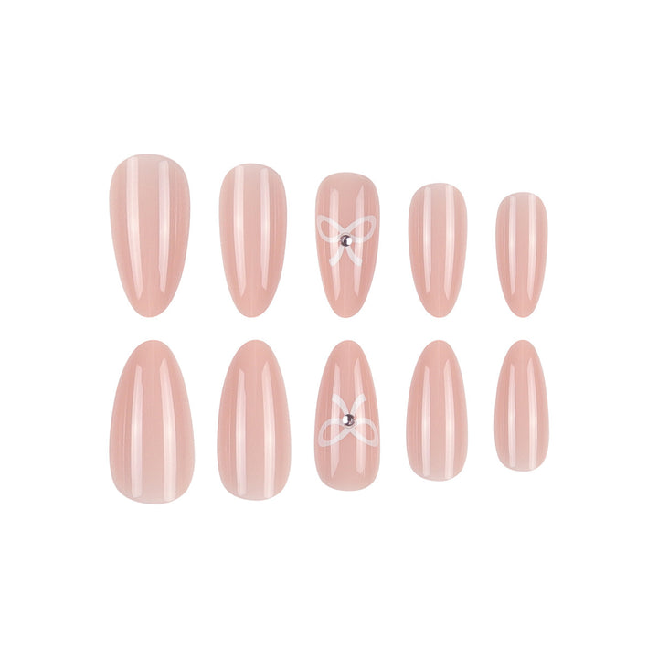 Decorative Bow-Embellished Stiletto Press-On Nails Bowlift