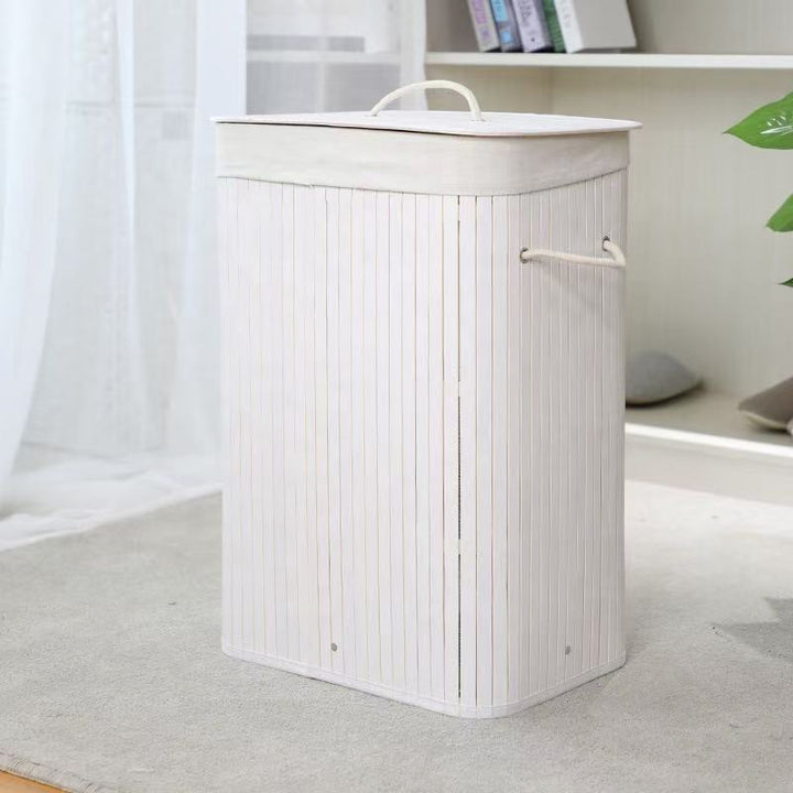 High-quality bamboo laundry container with lid Bowlift