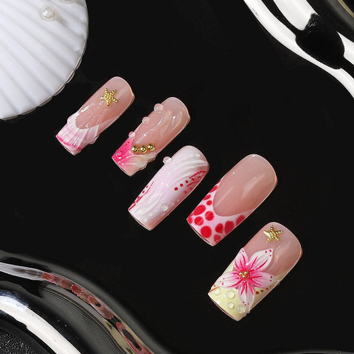 Floral Design Press-On Nail Tips Bowlift