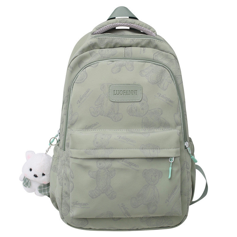 Backpack Made of Durable Nylon with Cute Bear Pattern Bowlift