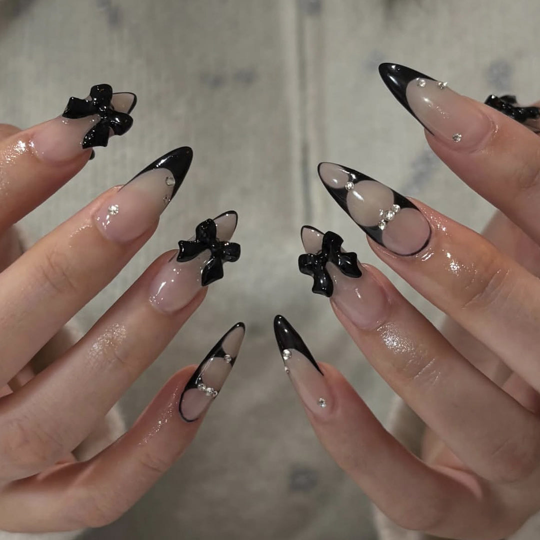 Gothic Bling Stiletto Nail Art Extensions Bowlift