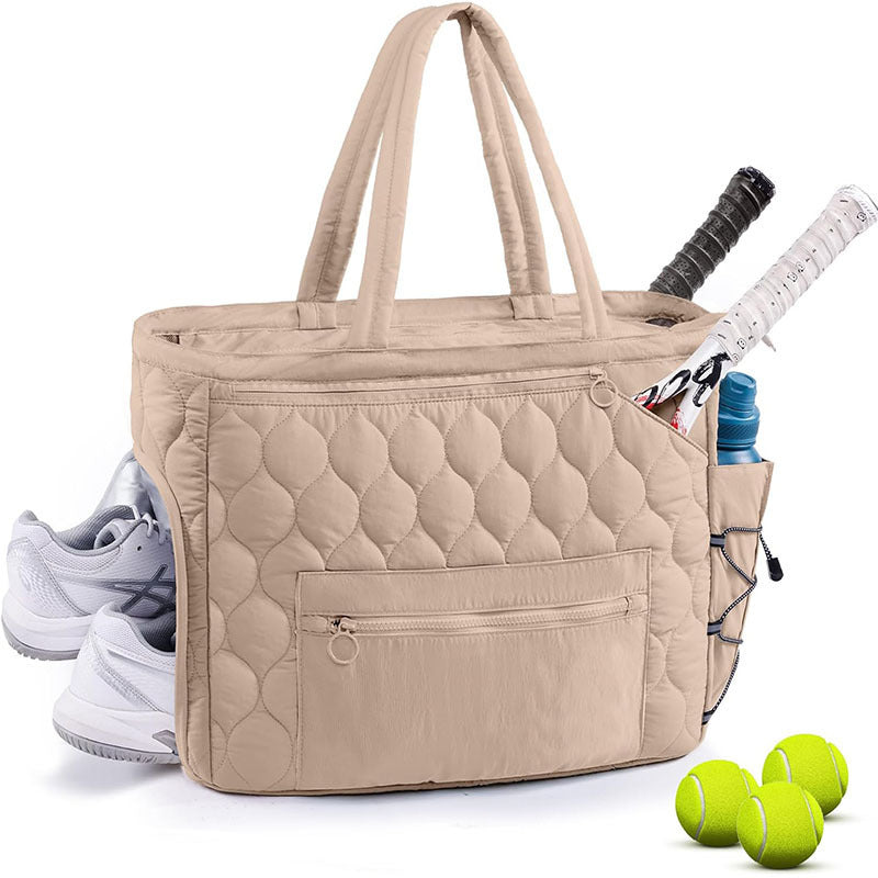 Quilted Multi-Compartment Sports Tote Bag Bowlift