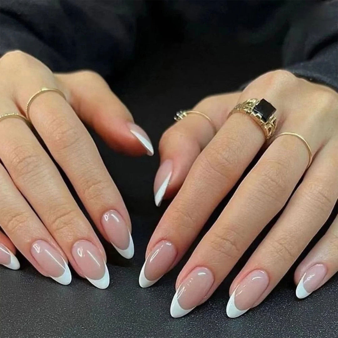 Elegant French Tip Stiletto Nail Art Extensions Bowlift