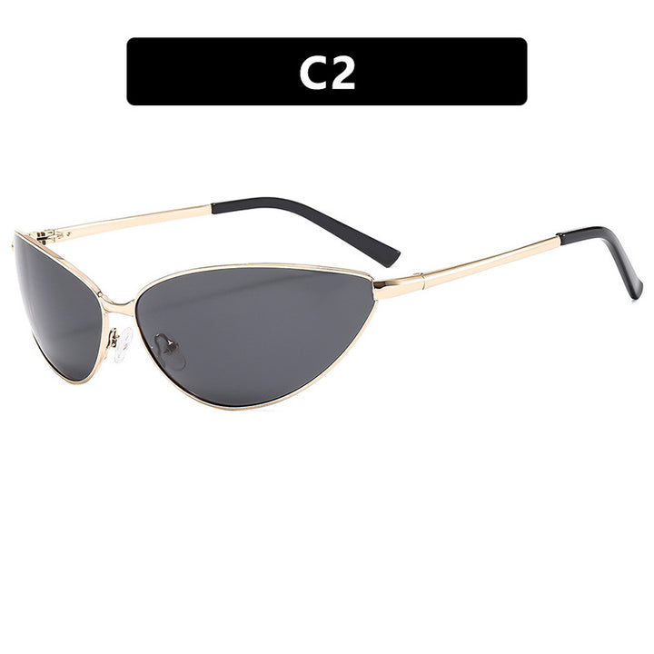 Women's Cat-Eye Sunglasses with Fashionable Metal Frame Bowlift