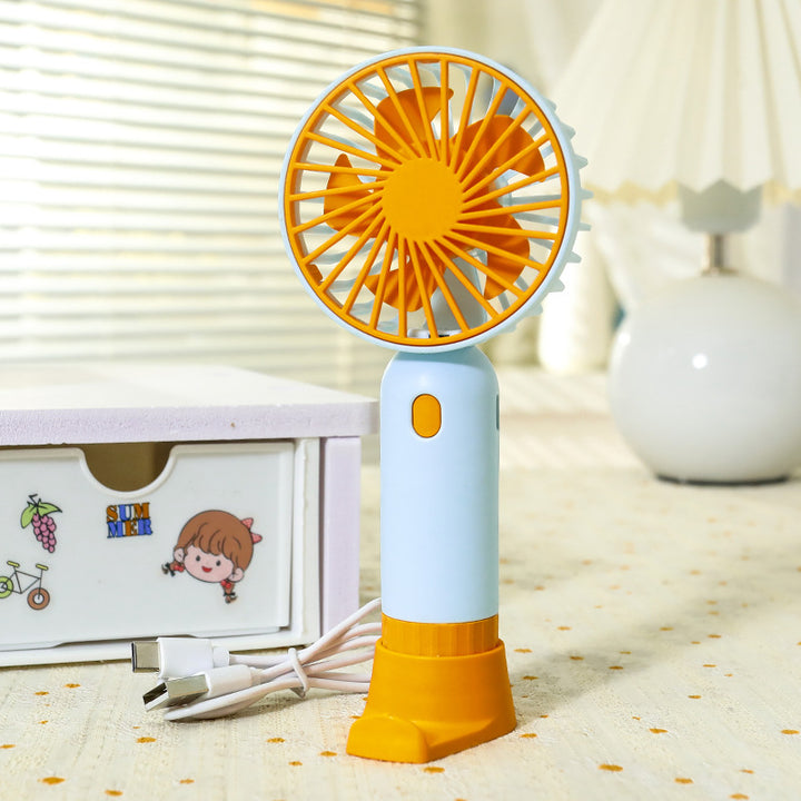 Women's Portable Hand Fan with USB Charging Station Bowlift