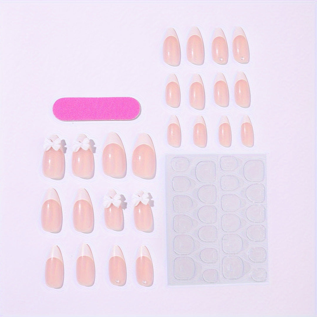 Acrylic nail set with elegant tips and floral accents Bowlift