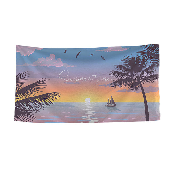 Women's beach towel with vibrant palm motif Bowlift