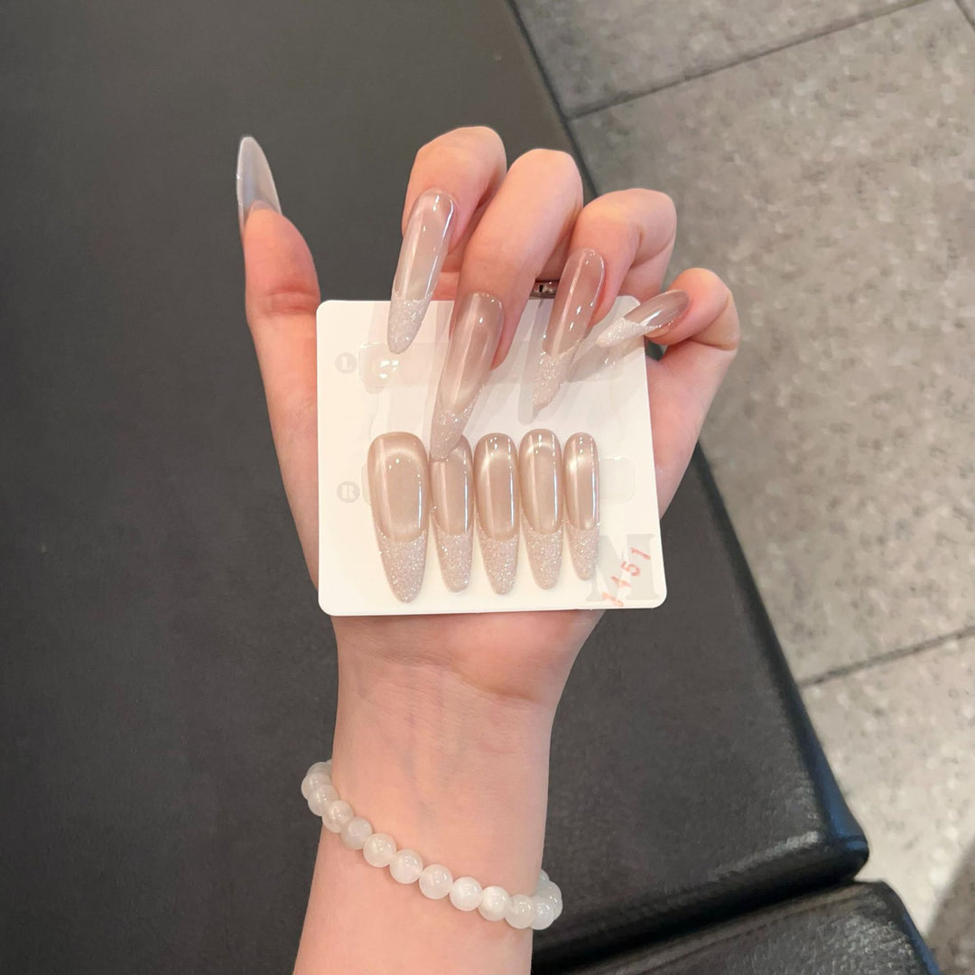 Glossy Press-On Nails Set Bowlift