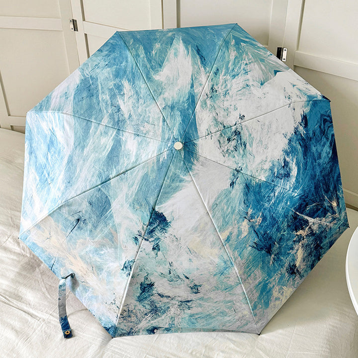 Ladies elegant folding umbrella with unique marble pattern Bowlift