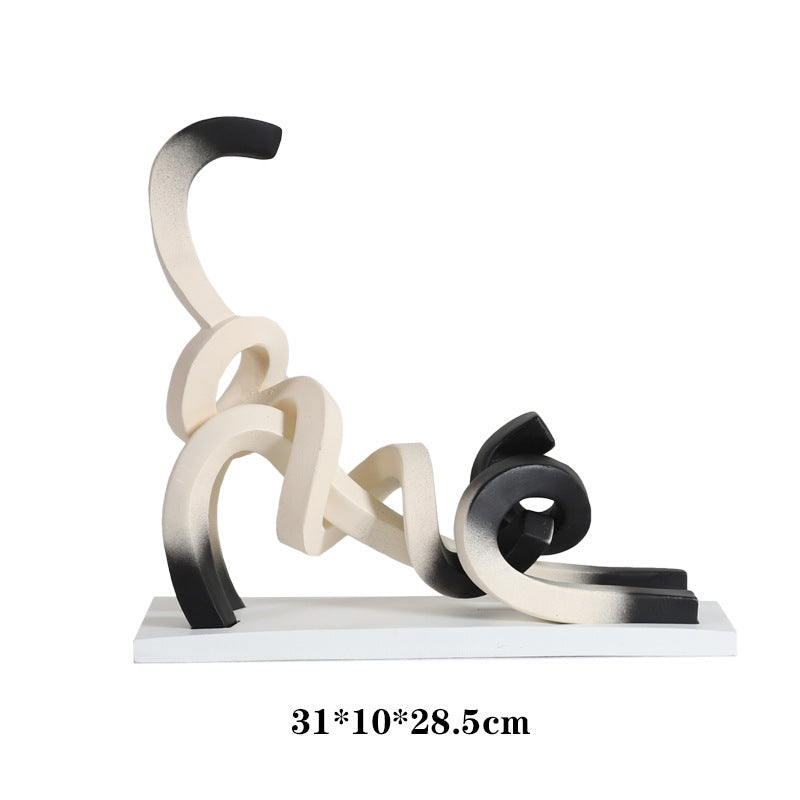 Abstract Art Cat Sculpture
