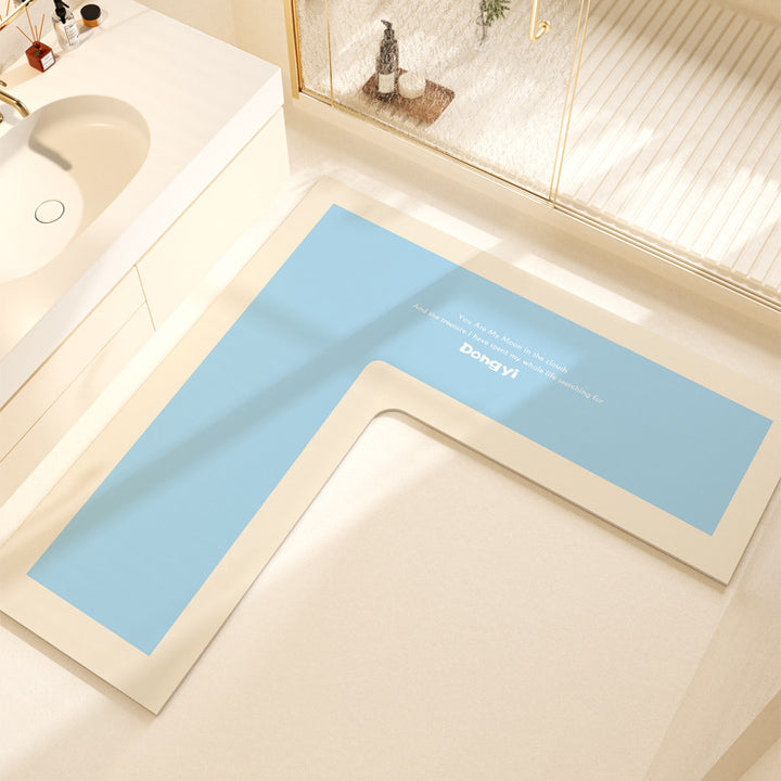 L-Shaped Soft Bath Mat Bowlift