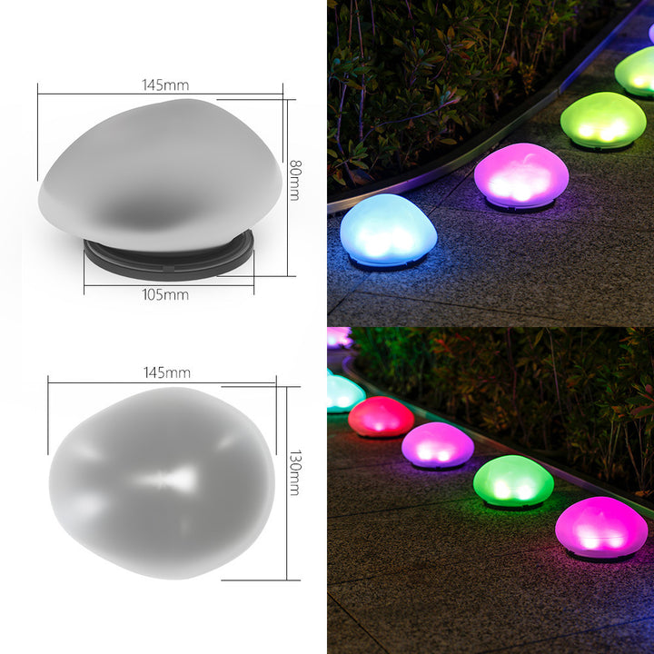 Rechargeable LED Pebble Pathway Lights Waterproof Garden Accent Bowlift