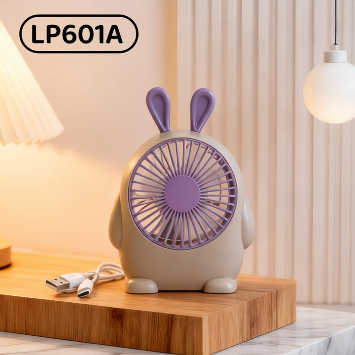 Women's Portable Mini Fan with Animal Design and USB Connection Bowlift
