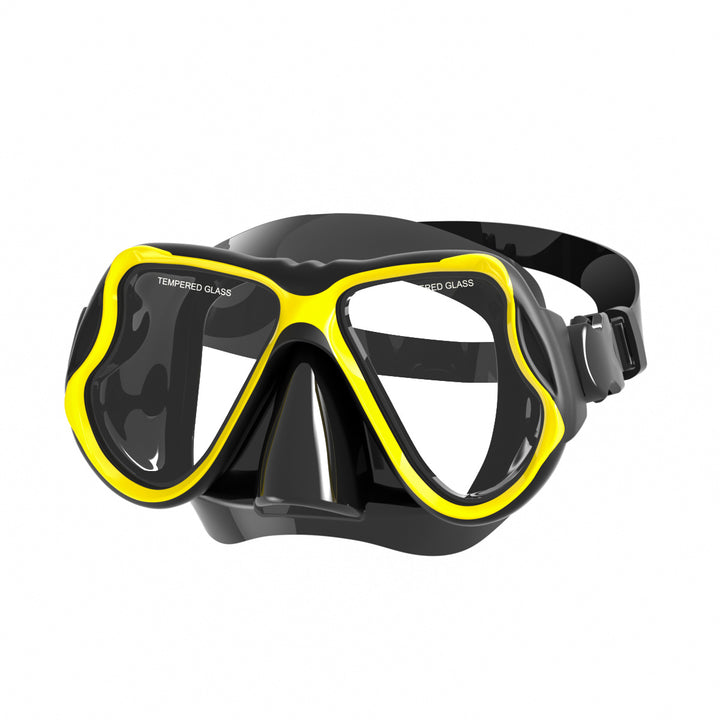 Diving mask with wide field of vision and impact-resistant design Bowlift