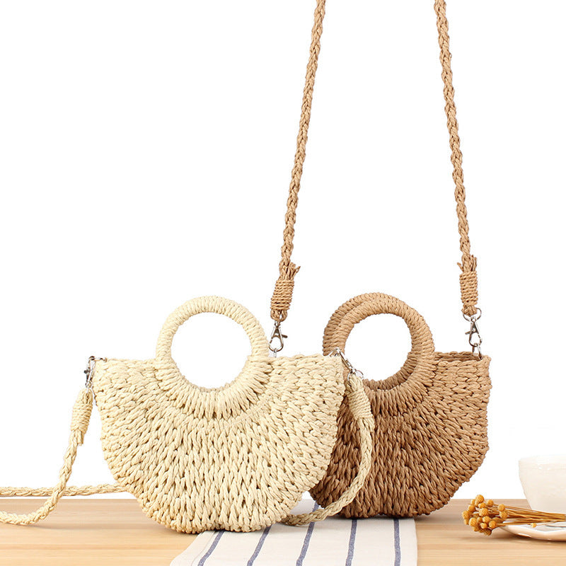 Shoulder Bag Made of Hand-Woven Basketry Bowlift