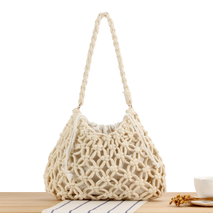 Handbag with Artistic Macrame Design Bowlift