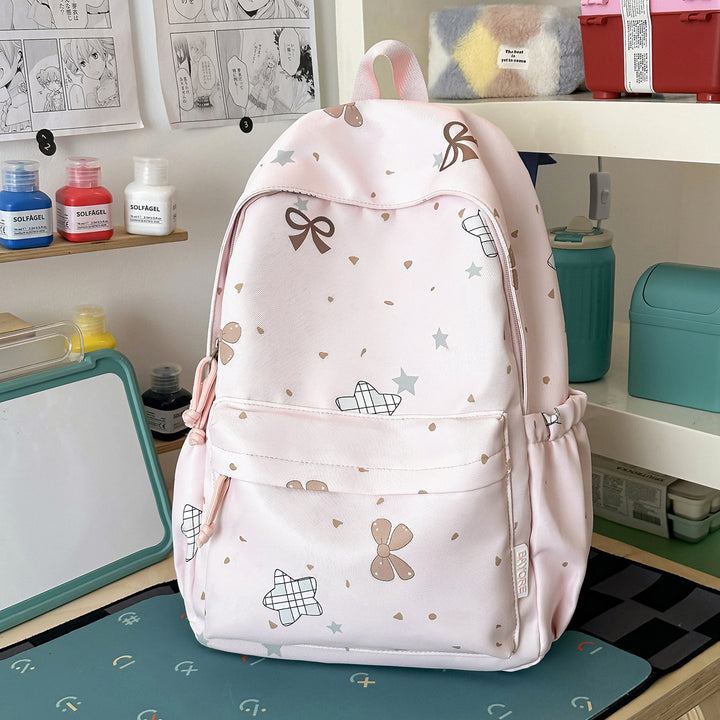 Fun-Themed Cartoon Print Backpack Bowlift