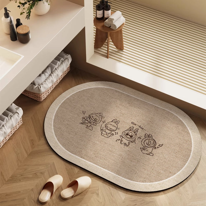 Playful Cartoon Character Bath Mat