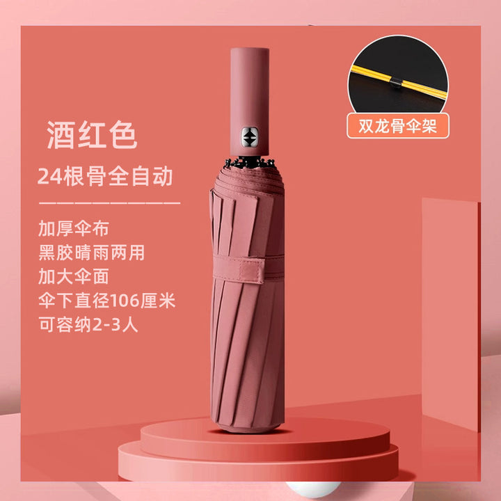 Women's Automatic Umbrella with Enhanced Sun Protection and Sturdy Frame Bowlift