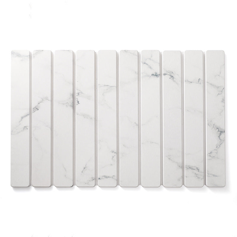 Decorative Marble Striped Kitchen Drying Mat