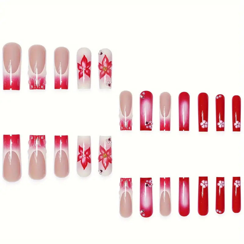 Floral Nail Art Extensions Bowlift