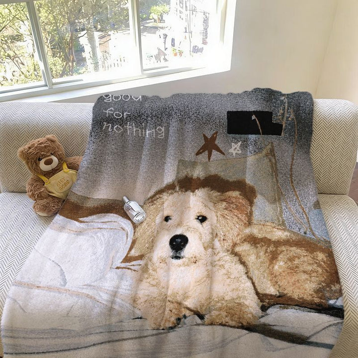 Cozy Pet-Themed Fleece Throw Blanket