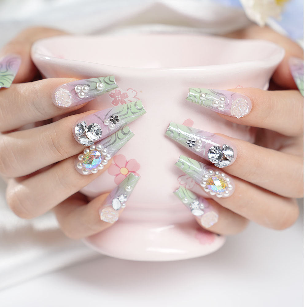 Premium Decorative Press-On Nail Art Set Bowlift