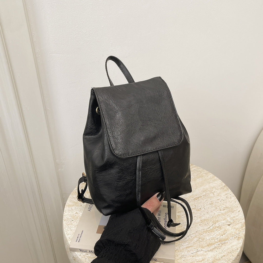 Cute Cat-Themed Faux Leather Backpack Bowlift
