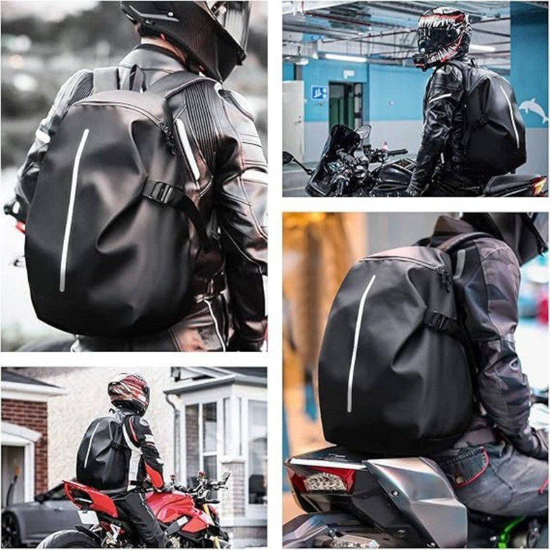 Waterproof motorcycle backpack with reflective elements Bowlift