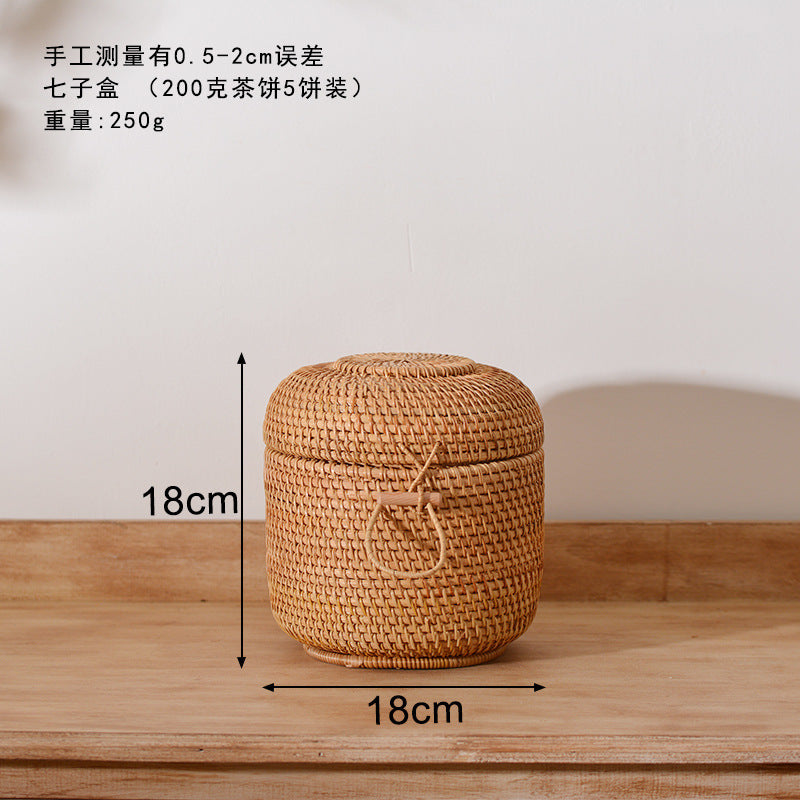 Women's round storage basket made of woven natural material Bowlift